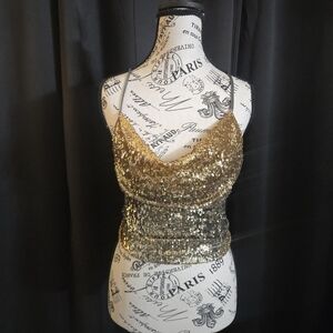 Gold Sequin Women's Top